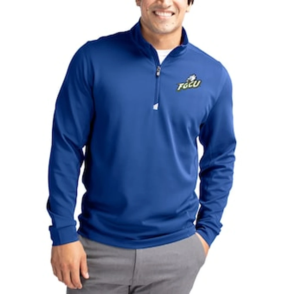 Men's Cutter & Buck Florida Gulf Coast Eagles DryTec Traverse Stretch Eco Tri-Blend Quarter-Zip Pullover