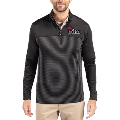 Men's Cutter & Buck Central Missouri Mules Traverse Stretch Eco Stripe DryTec Tri-Blend Quarter-Zip Pullover