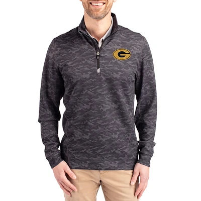Men's Cutter & Buck Grambling Tigers Traverse Stretch Eco Camo DryTec Tri-Blend Quarter-Zip Pullover
