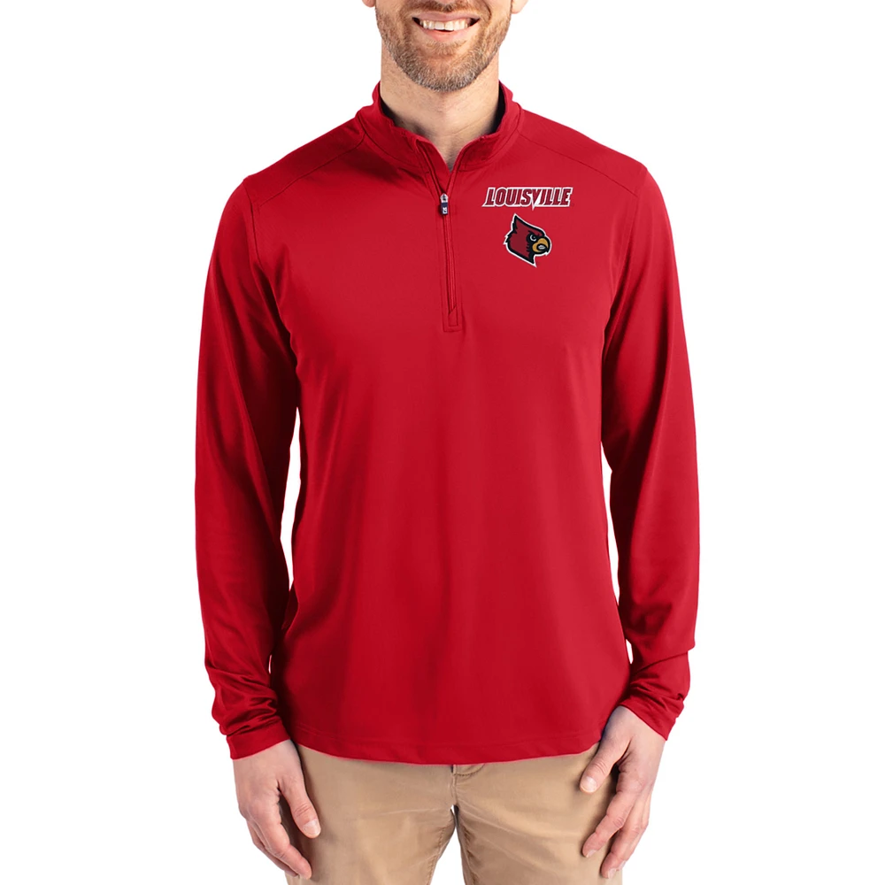 Men's Cutter & Buck Louisville Cardinals Virtue DryTec Quarter-Zip Pullover