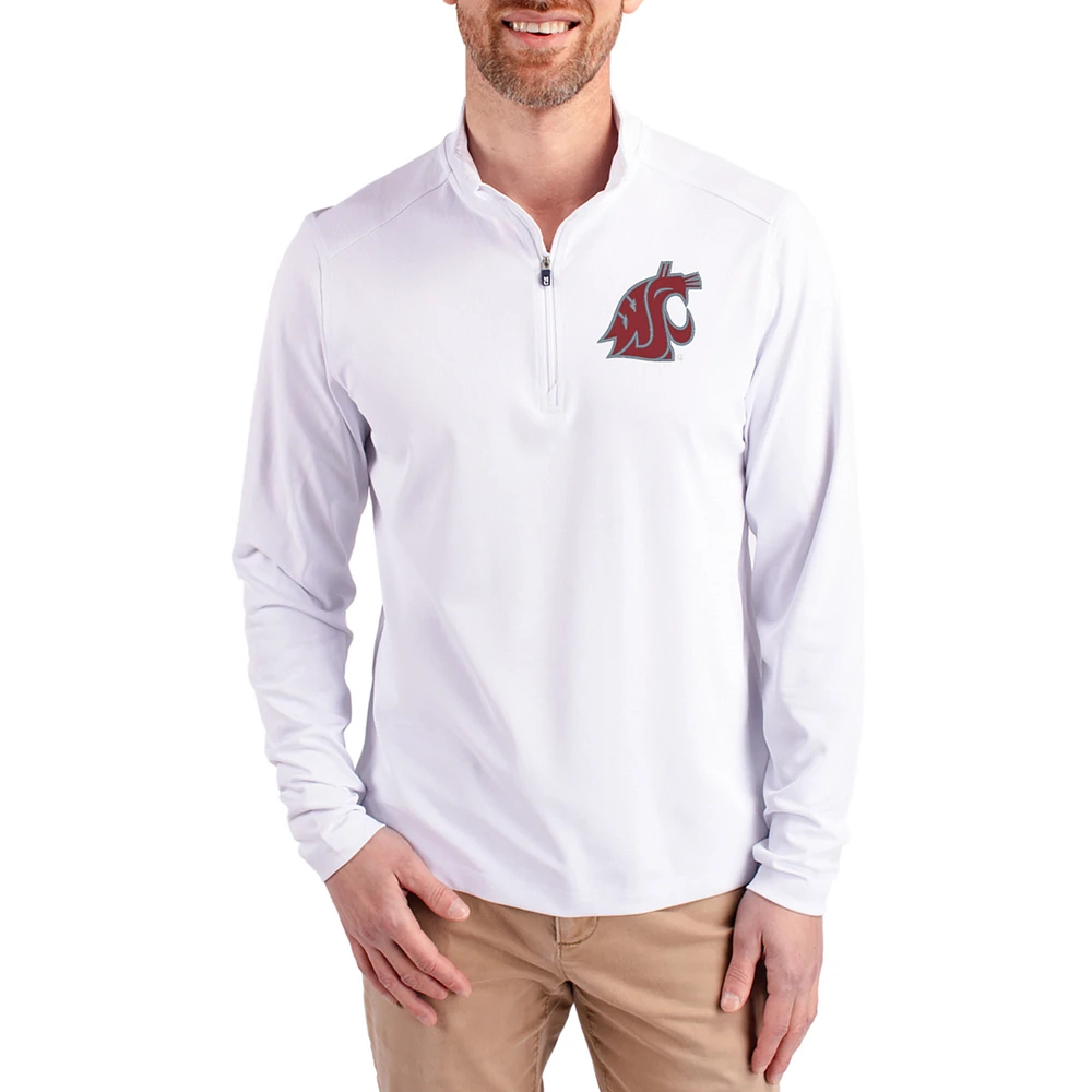 Men's Cutter & Buck Washington State Cougars Virtue DryTec Quarter-Zip Pullover