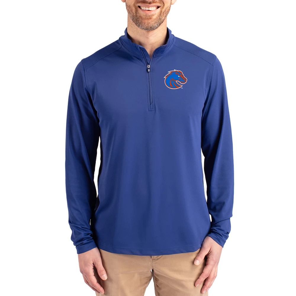 Men's Cutter & Buck Boise State Broncos Virtue DryTec Quarter-Zip Pullover