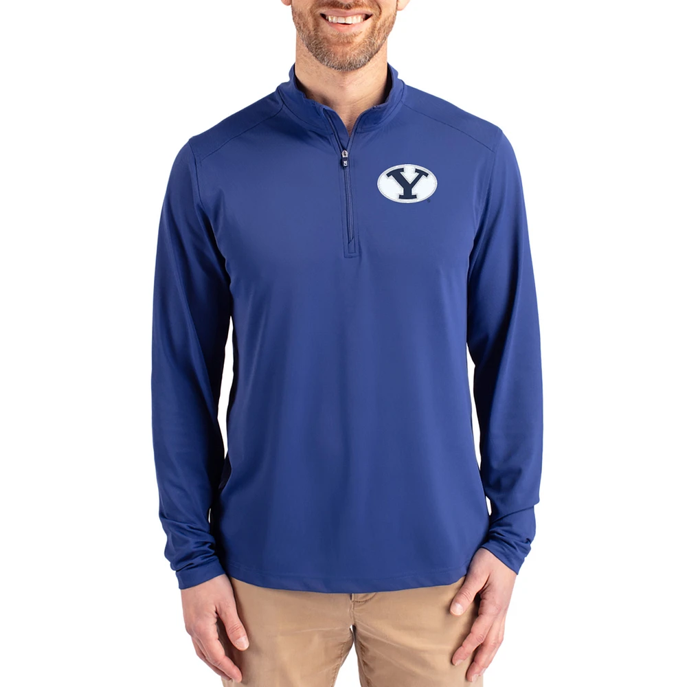 Men's Cutter & Buck BYU Cougars Virtue DryTec Quarter-Zip Pullover