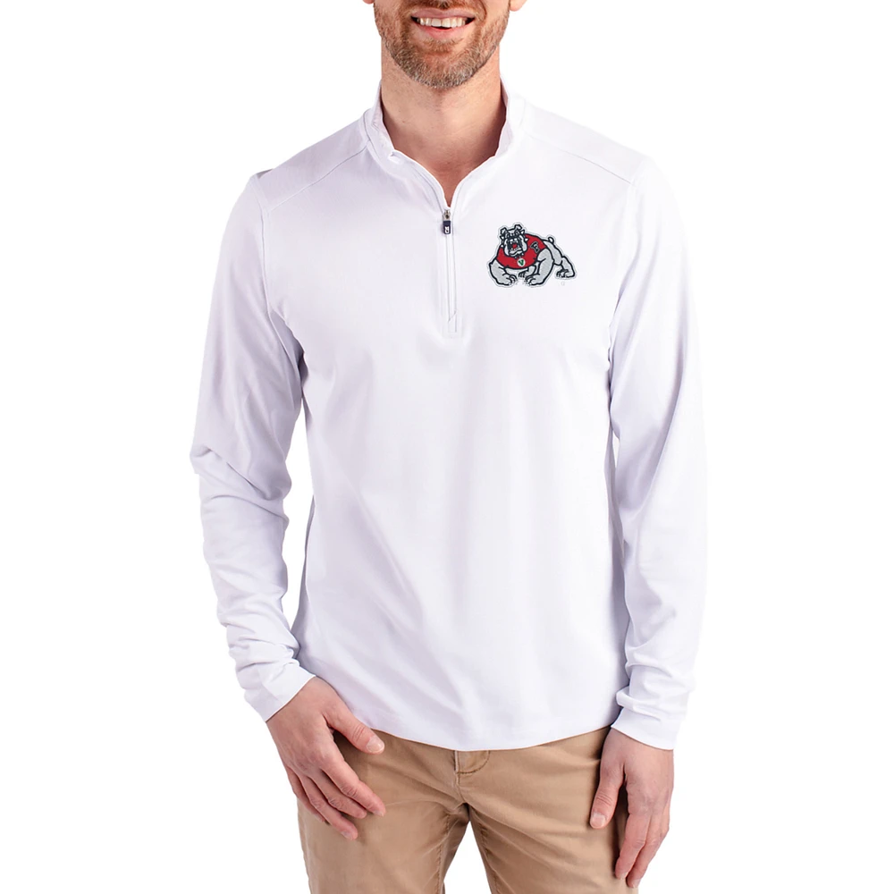 Men's Cutter & Buck Fresno State Bulldogs Virtue DryTec Quarter-Zip Pullover