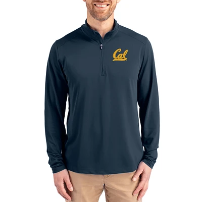 Men's Cutter & Buck Navy Cal Bears Virtue DryTec Quarter-Zip Pullover