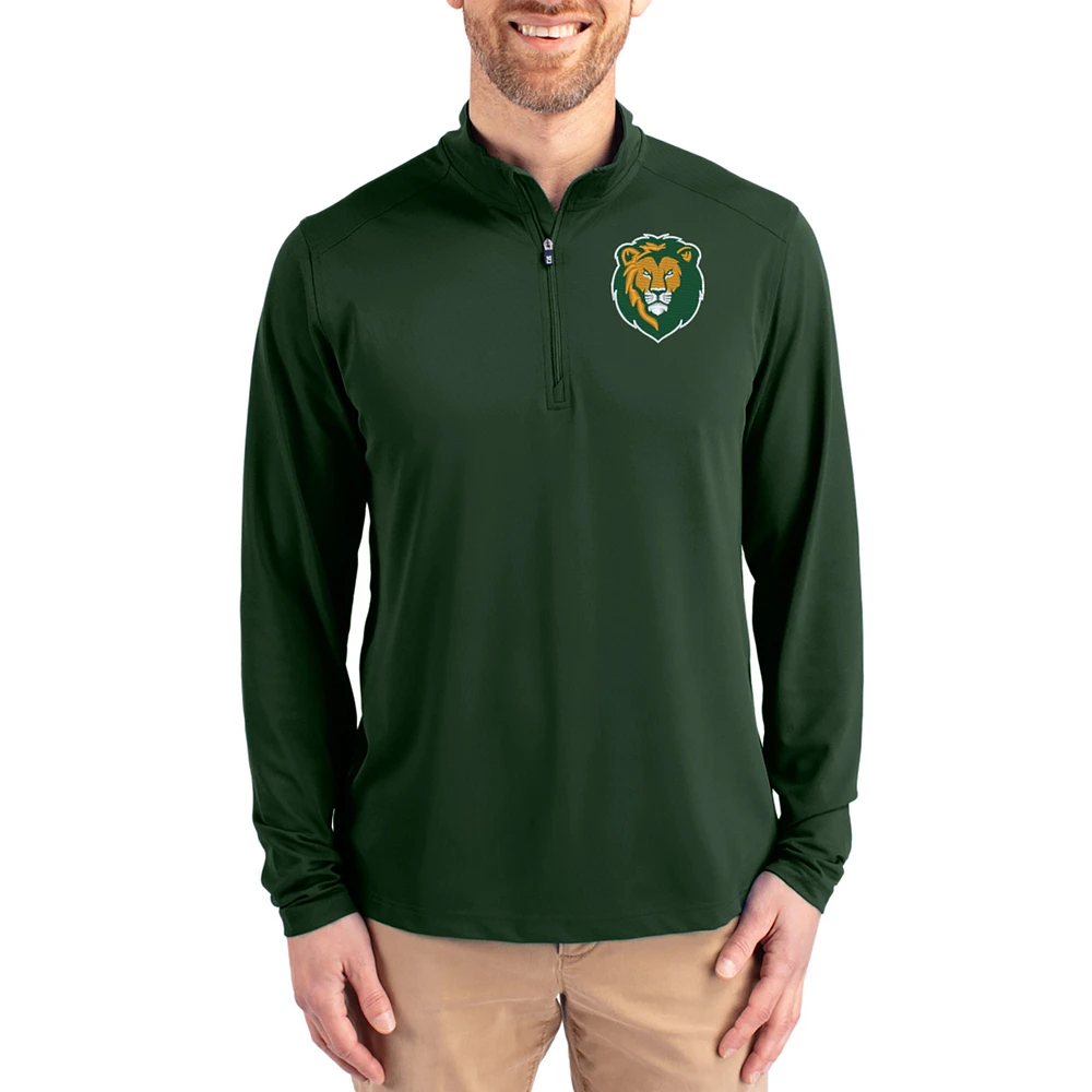Men's Cutter & Buck Hunter Green Southeastern Louisiana Lions Virtue DryTec Quarter-Zip Pullover