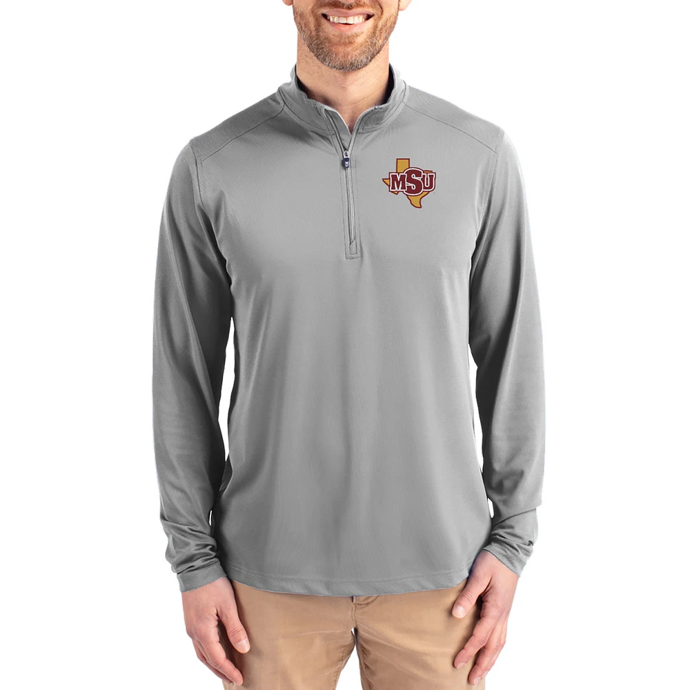Men's Cutter & Buck Midwestern State Mustangs Virtue DryTec Quarter-Zip Pullover