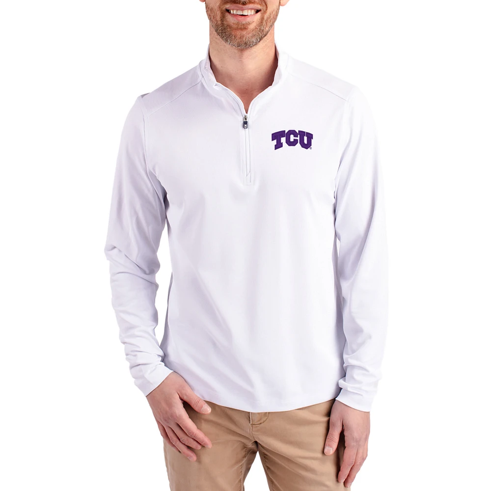 Men's Cutter & Buck TCU Horned Frogs Virtue DryTec Quarter-Zip Pullover