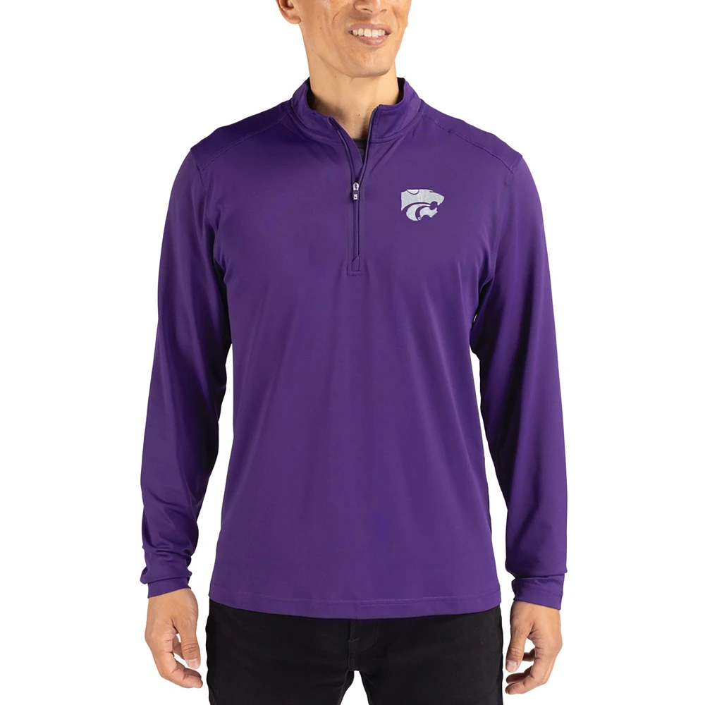 Men's Cutter & Buck Kansas State Wildcats Virtue DryTec Quarter-Zip Pullover