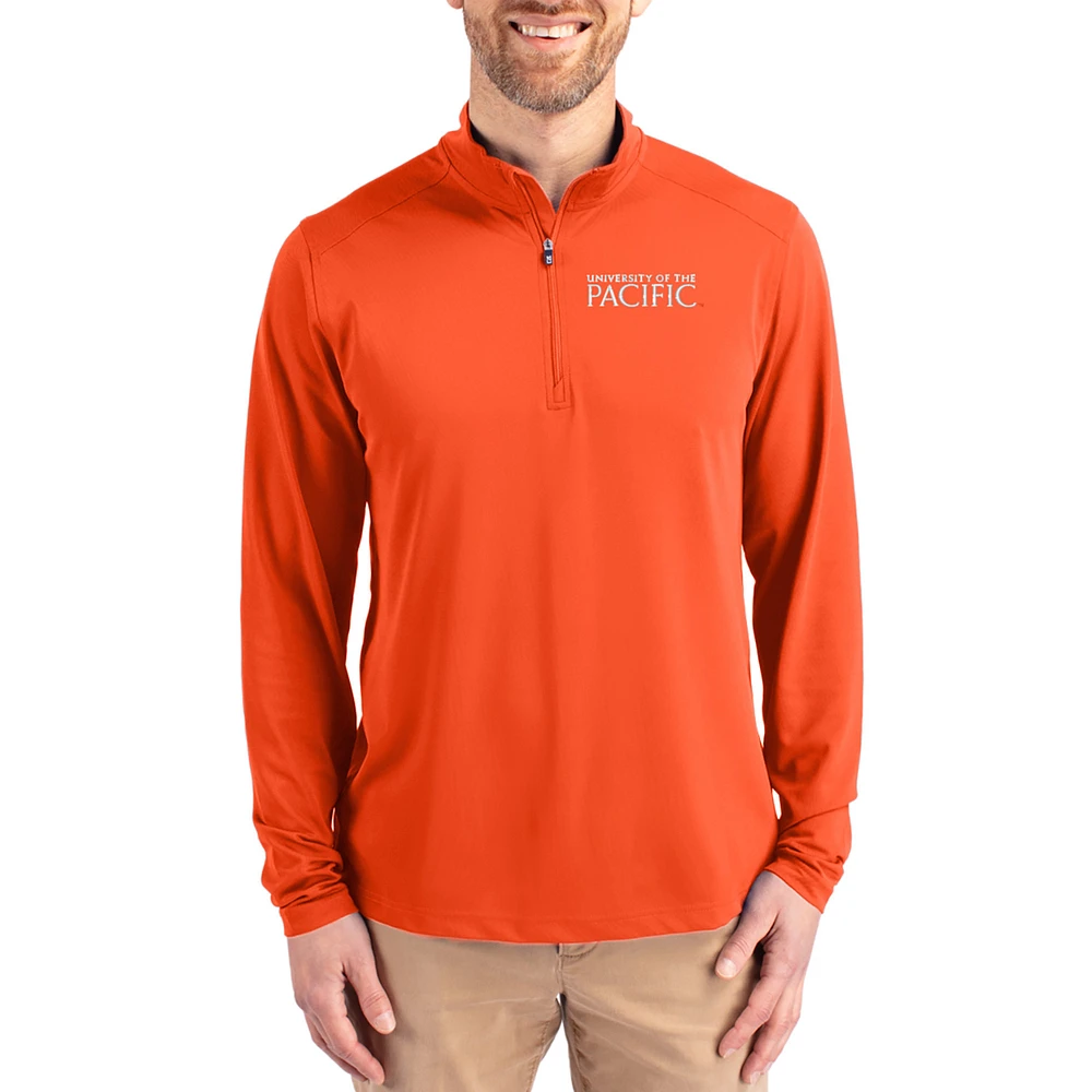 Men's Cutter & Buck Pacific Tigers Virtue DryTec Quarter-Zip Pullover