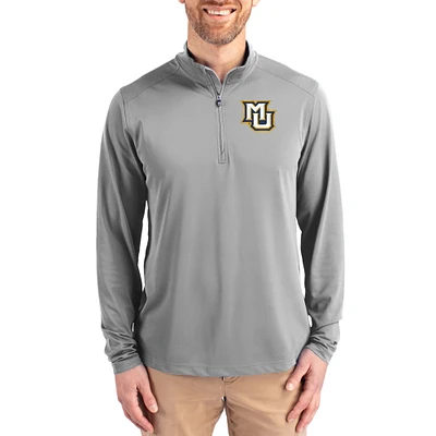 Men's Cutter & Buck Gray Marquette Golden Eagles Virtue DryTec Quarter-Zip Pullover