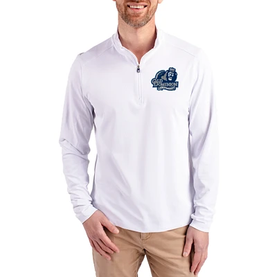 Men's Cutter & Buck White Old Dominion Monarchs Virtue DryTec Quarter-Zip Pullover