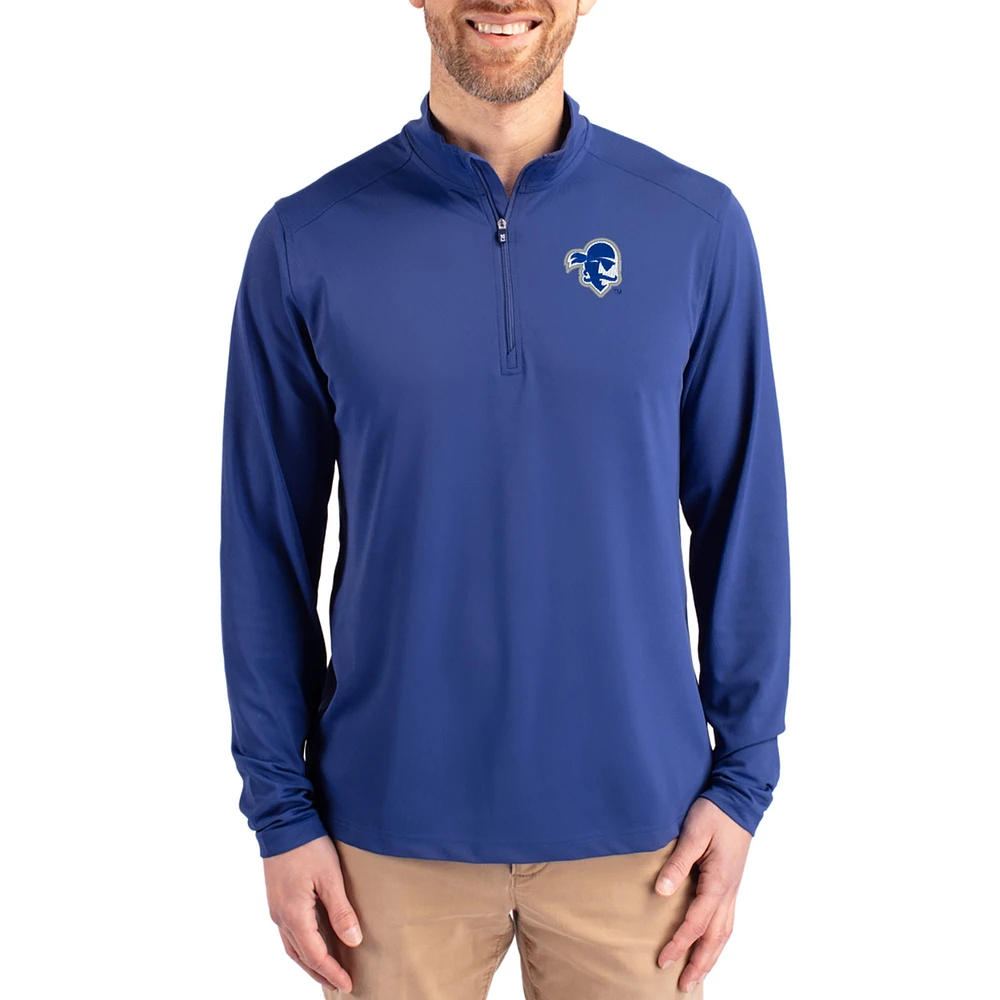 Men's Cutter & Buck Seton Hall Pirates Virtue DryTec Quarter-Zip Pullover