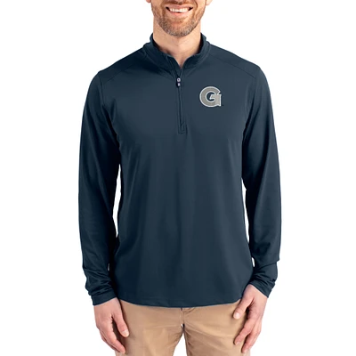 Men's Cutter & Buck Navy Georgetown Hoyas Virtue DryTec Quarter-Zip Pullover