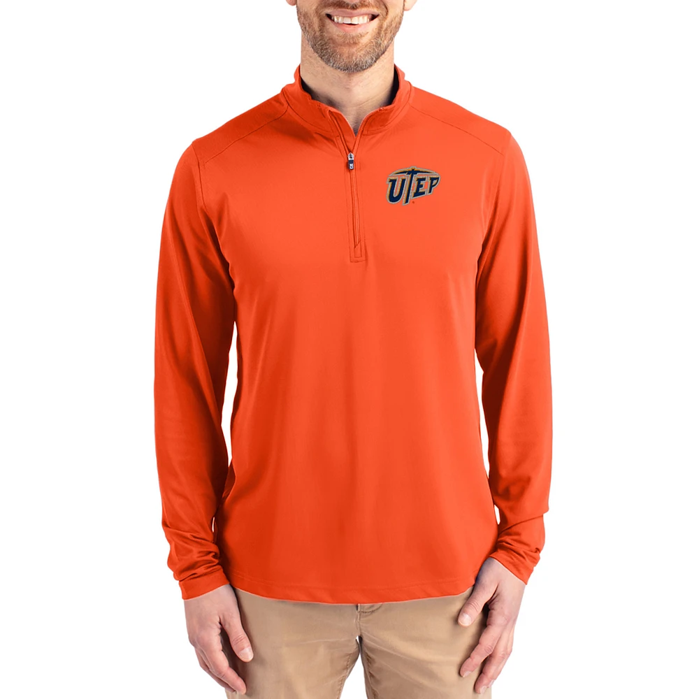 Men's Cutter & Buck UTEP Miners Virtue DryTec Quarter-Zip Pullover