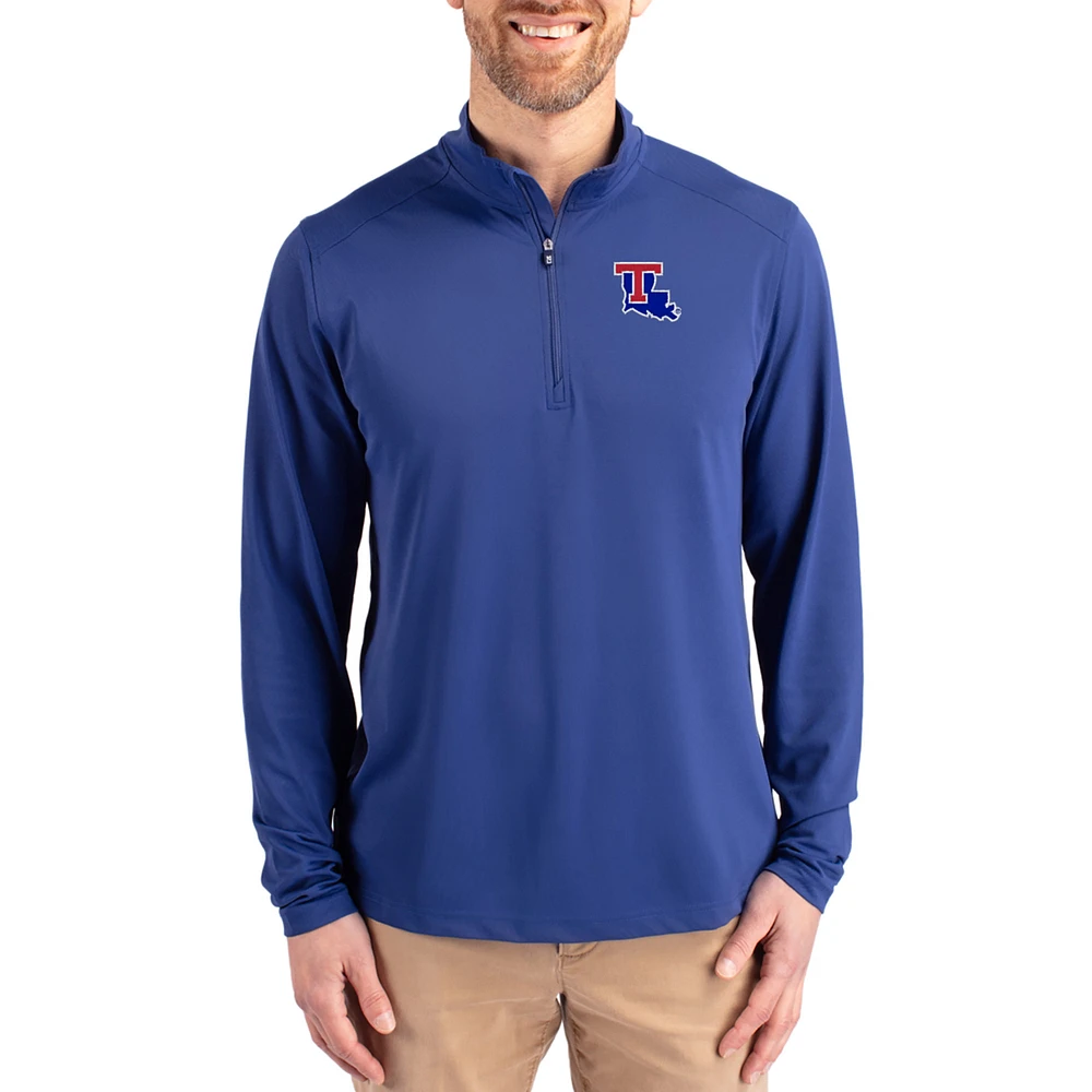 Men's Cutter & Buck Louisiana Tech Bulldogs Virtue DryTec Quarter-Zip Pullover