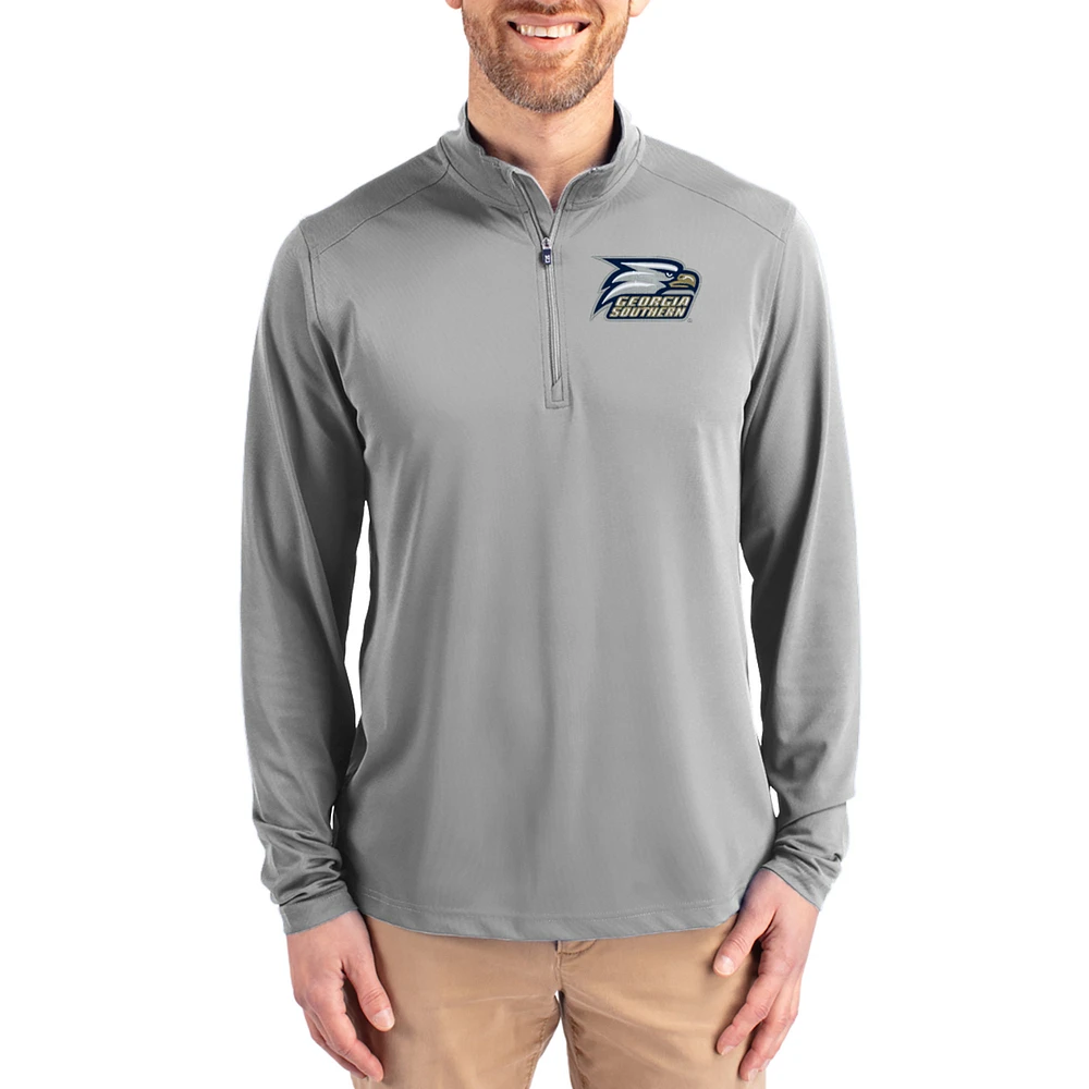 Men's Cutter & Buck Gray Georgia Southern Eagles Virtue DryTec Quarter-Zip Pullover