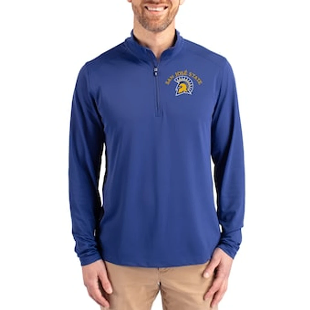 Men's Cutter & Buck San Jose State Spartans Virtue DryTec Quarter-Zip Pullover