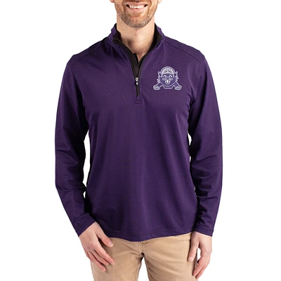 Men's Cutter & Buck Northwestern Wildcats Virtue Micro Stripe DryTec Quarter-Zip Pullover