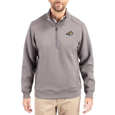 Men's Cutter & Buck Gray Montana State Bobcats Roam Eco Recycled Quarter-Zip Pullover