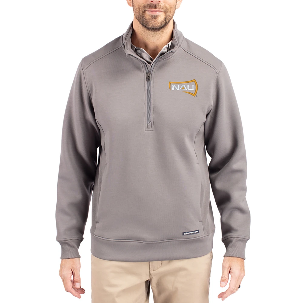 Men's Cutter & Buck Gray Northern Arizona Lumberjacks Roam Eco Recycled Quarter-Zip Pullover