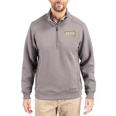 Men's Cutter & Buck Gray Northern Arizona Lumberjacks Roam Eco Recycled Quarter-Zip Pullover