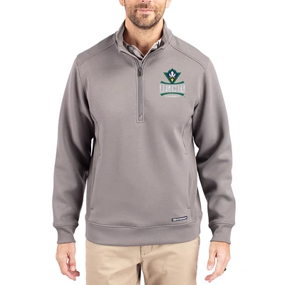Men's Cutter & Buck Gray UNC Wilmington Seahawks Roam Eco Recycled Quarter-Zip Pullover