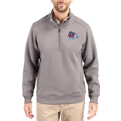 Men's Cutter & Buck Fresno State Bulldogs Roam Eco Recycled Quarter-Zip Pullover