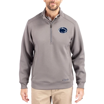 Men's Cutter & Buck Gray Penn State Nittany Lions Roam Eco Recycled Quarter-Zip Pullover