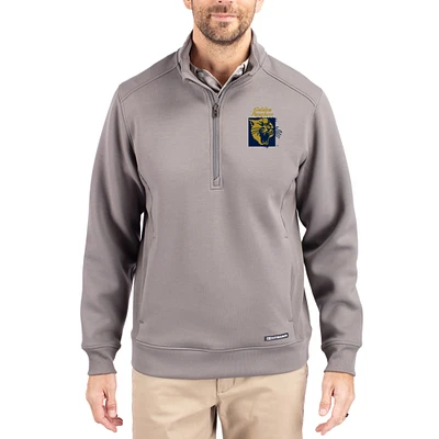 Men's Cutter & Buck Gray FIU Panthers Roam Eco Recycled Quarter-Zip Pullover