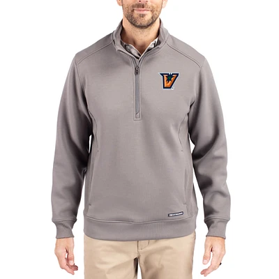 Men's Cutter & Buck Gray Texas-Rio Grande Valley Vaqueros Roam Eco Recycled Quarter-Zip Pullover