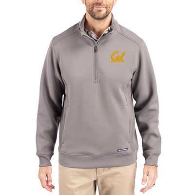 Men's Cutter & Buck Gray Cal Bears Roam Eco Recycled Quarter-Zip Pullover