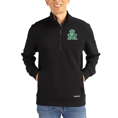 Men's Cutter & Buck Marshall Thundering Herd Roam Eco Recycled Quarter-Zip Pullover