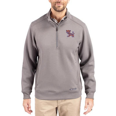 Men's Cutter & Buck Clemson Tigers Roam Eco Recycled Quarter-Zip Pullover