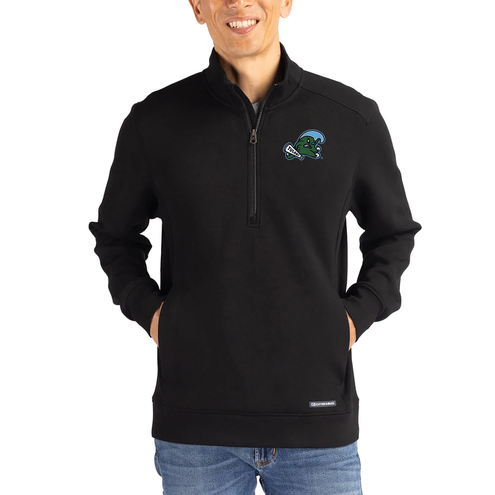 Men's Cutter & Buck Tulane Green Wave Roam Eco Recycled Quarter-Zip Pullover