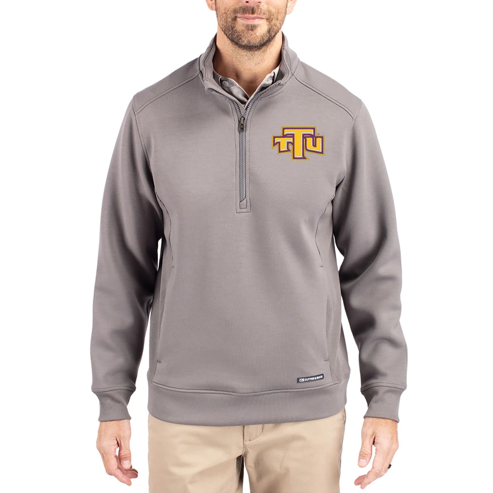 Men's Cutter & Buck Gray Tennessee Tech Golden Eagles Roam Eco Recycled Quarter-Zip Pullover