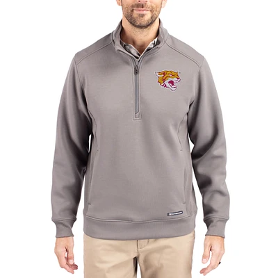 Men's Cutter & Buck Gray Bethune-Cookman Wildcats Roam Eco Recycled Quarter-Zip Pullover