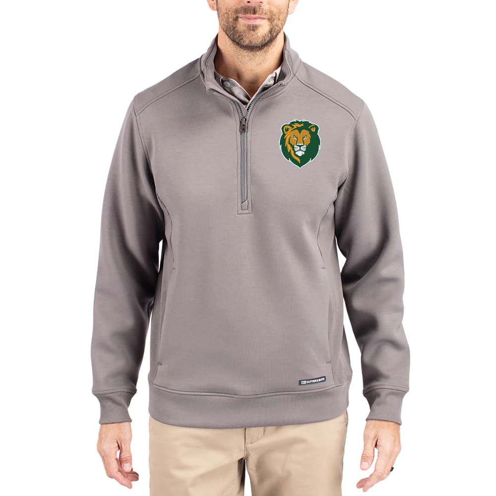 Men's Cutter & Buck Gray Southeastern Louisiana Lions Roam Eco Recycled Quarter-Zip Pullover