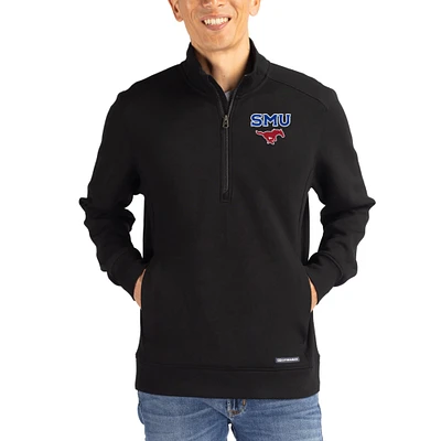 Men's Cutter & Buck SMU Mustangs Roam Eco Recycled Quarter-Zip Pullover