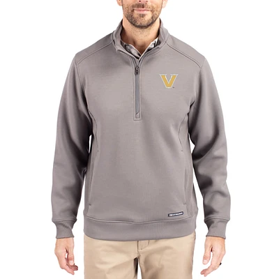Men's Cutter & Buck Gray Vanderbilt Commodores Roam Eco Recycled Quarter-Zip Pullover