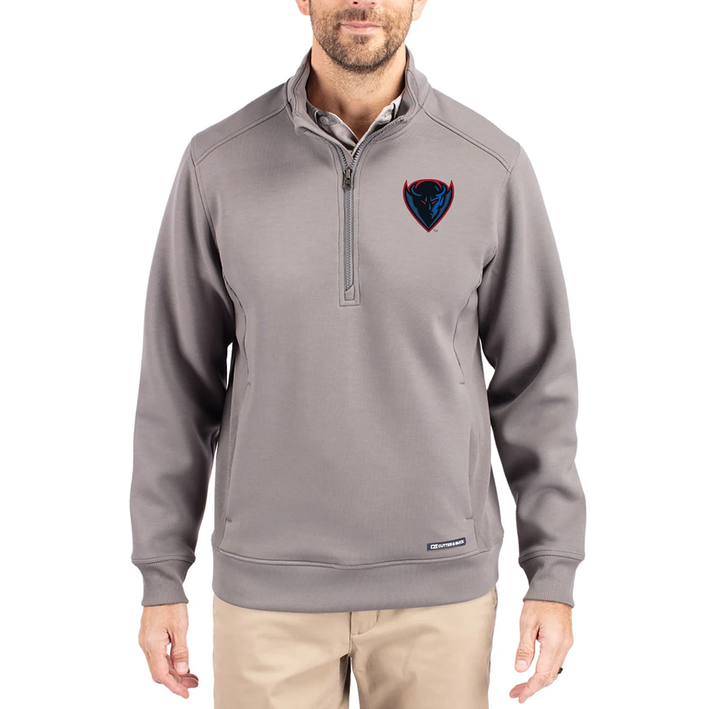 Men's Cutter & Buck DePaul Blue Demons Roam Eco Recycled Quarter-Zip Pullover