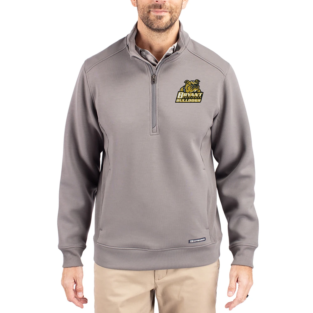 Men's Cutter & Buck Gray Bryant Bulldogs Roam Eco Recycled Quarter-Zip Pullover