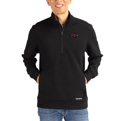 Men's Cutter & Buck Arkansas Razorbacks Roam Eco Recycled Quarter-Zip Pullover