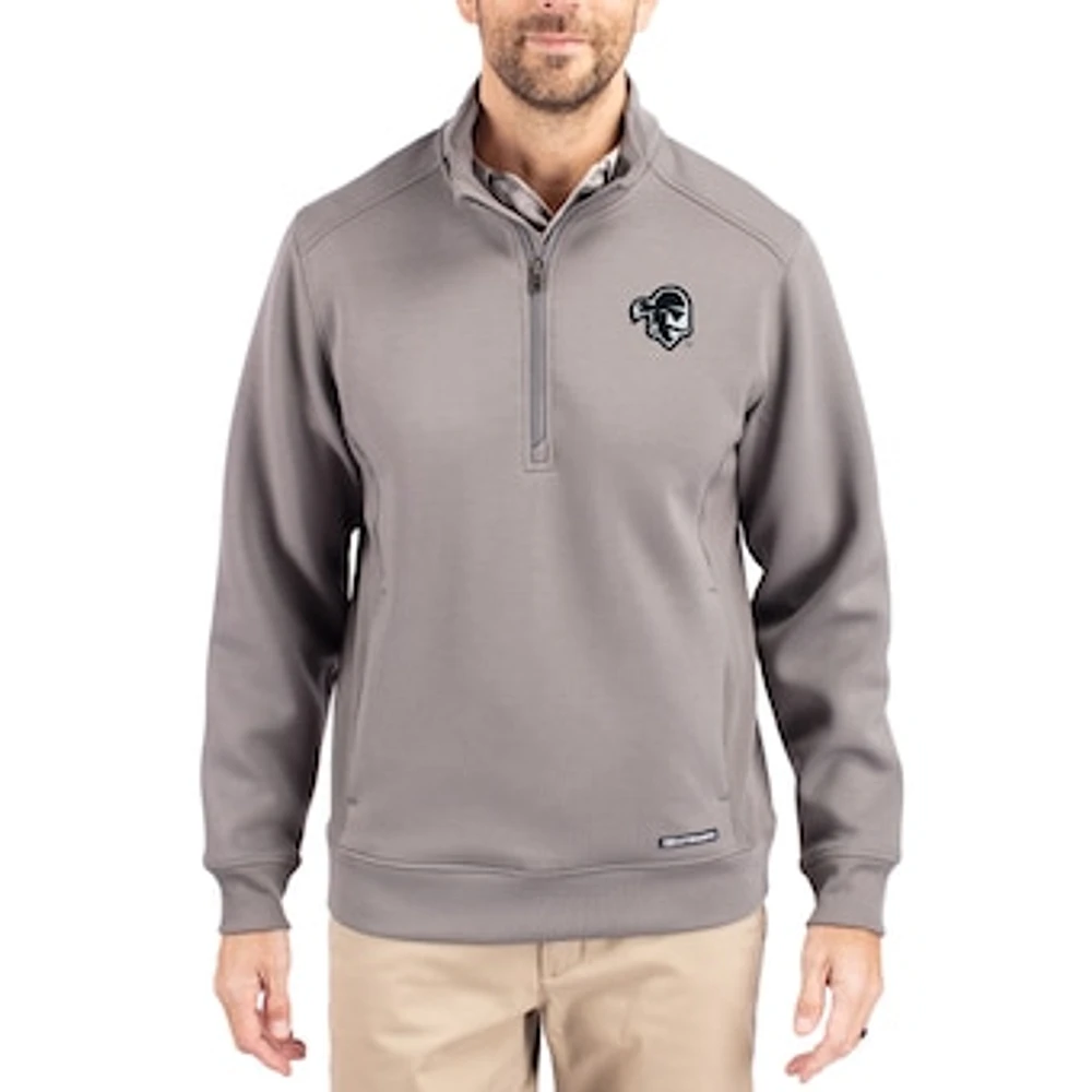 Men's Cutter & Buck Gray Seton Hall Pirates Roam Eco Recycled Quarter-Zip Pullover