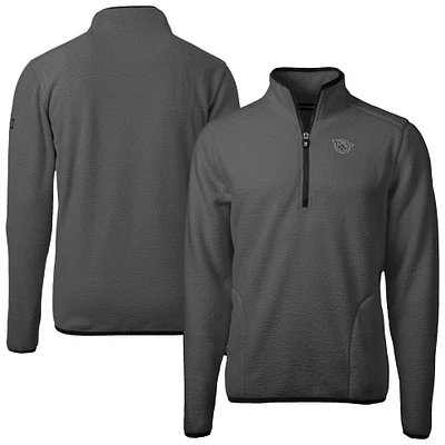 Men's Cutter & Buck Gray Cincinnati Bearcats Cascade Eco Sherpa Fleece Quarter-Zip Pullover Jacket