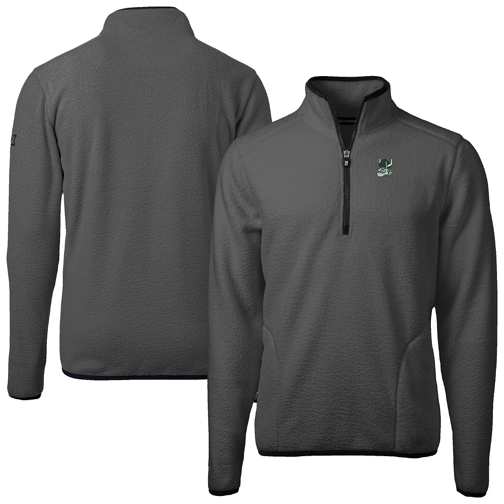 Men's Cutter & Buck Gray Portland State Vikings Cascade Eco Sherpa Fleece Quarter-Zip Pullover Jacket