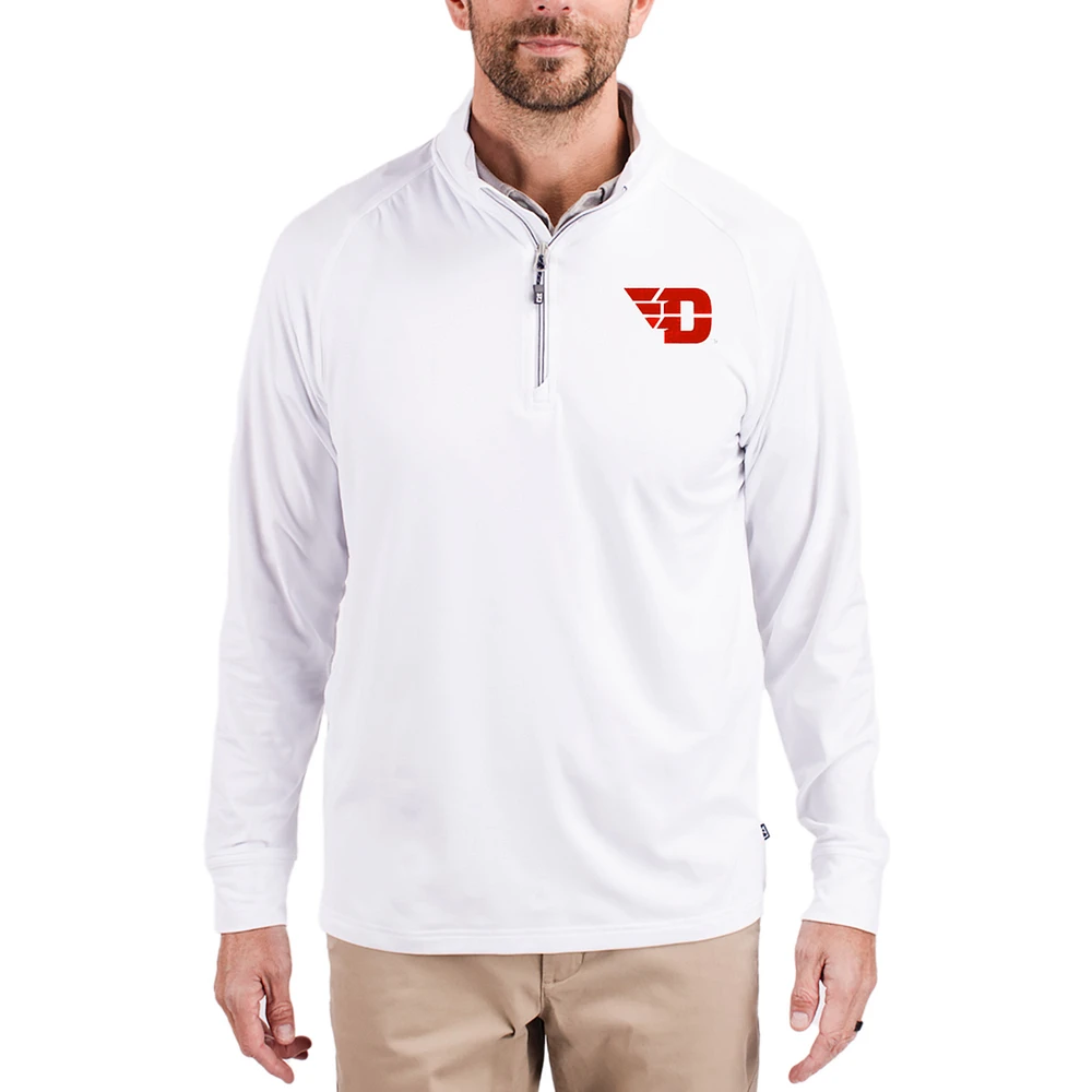 Men's Cutter & Buck Dayton Flyers Adapt Eco Knit Stretch Recycled Quarter-Zip Pullover