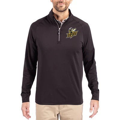 Men's Cutter & Buck Baldwin Wallace Yellow Jackets Adapt Eco Knit Stretch Recycled Quarter-Zip Pullover