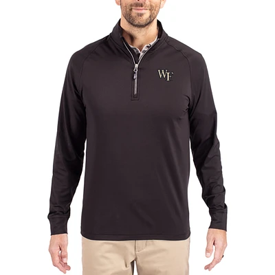 Men's Cutter & Buck Wake Forest Demon Deacons Adapt Eco Knit Stretch Recycled Quarter-Zip Pullover