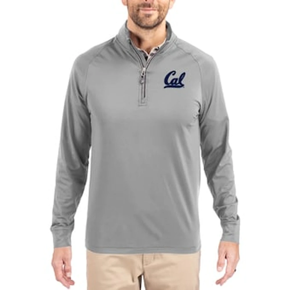 Men's Cutter & Buck Cal Bears Adapt Eco Knit Stretch Recycled Quarter-Zip Pullover